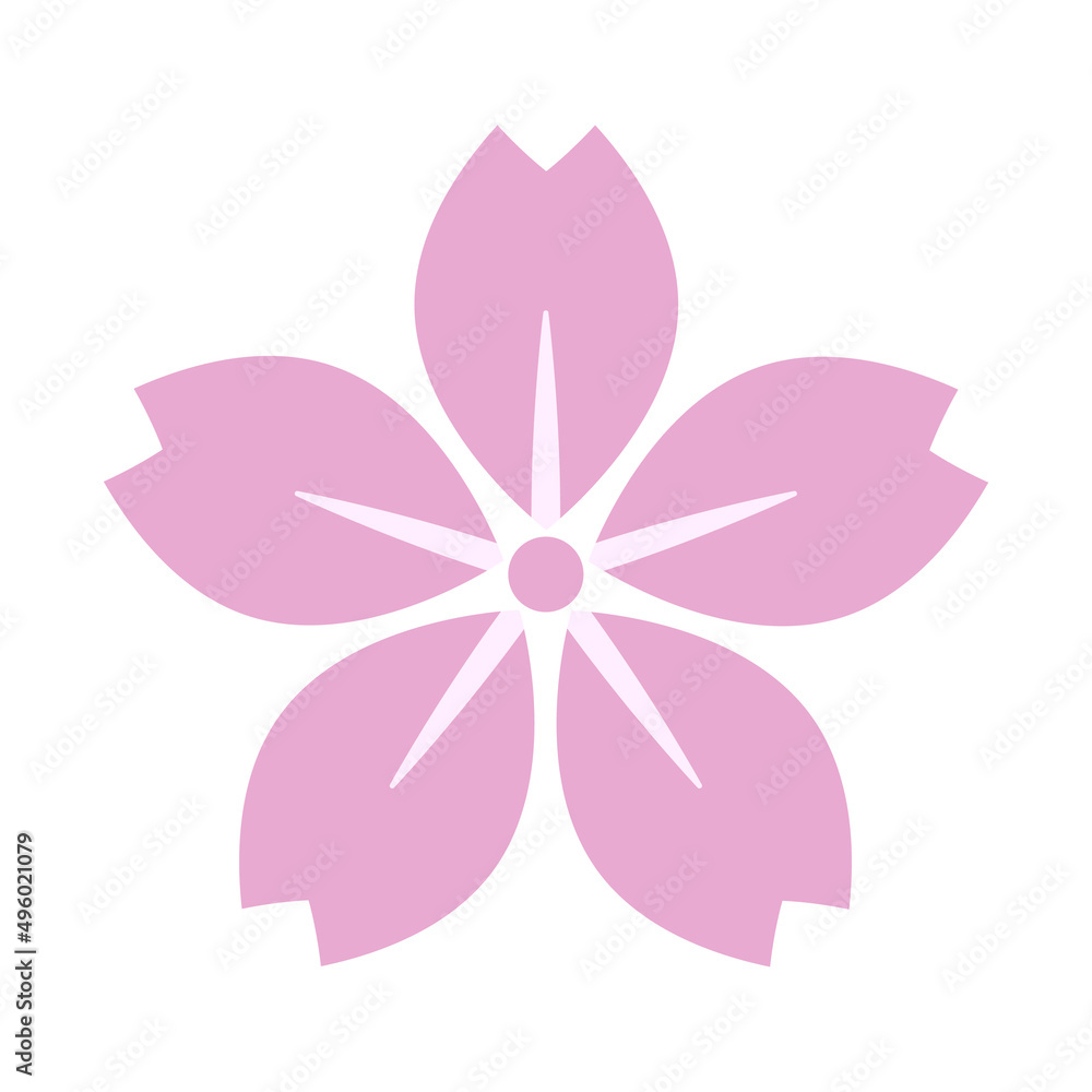 Icon of pink cherry blossom. Flower of spring season. Vector. Icon of pink cherry blossom. Flower of spring season. Vector.