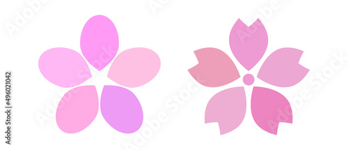 Colorful cherry blossom icon set. Vector.