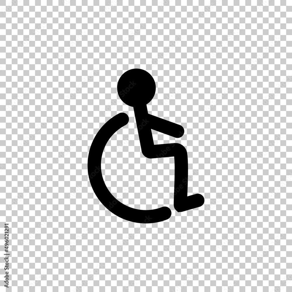 Silhouette icon of a wheelchair isolated on a transparent background. Silhouette icon of a wheelchair isolated on a transparent background.