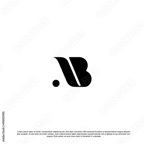 Luxury AB lettering logo design