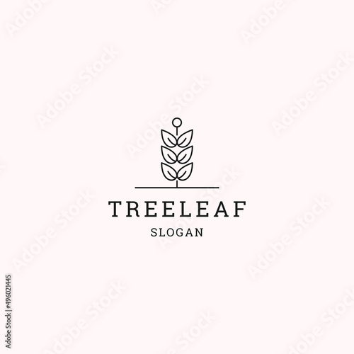 Tree leaf logo icon design template vector illustration