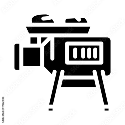 meat grinder glyph icon vector. meat grinder sign. isolated contour symbol black illustration