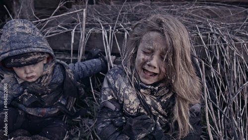 Children without a home, apocalypse, war