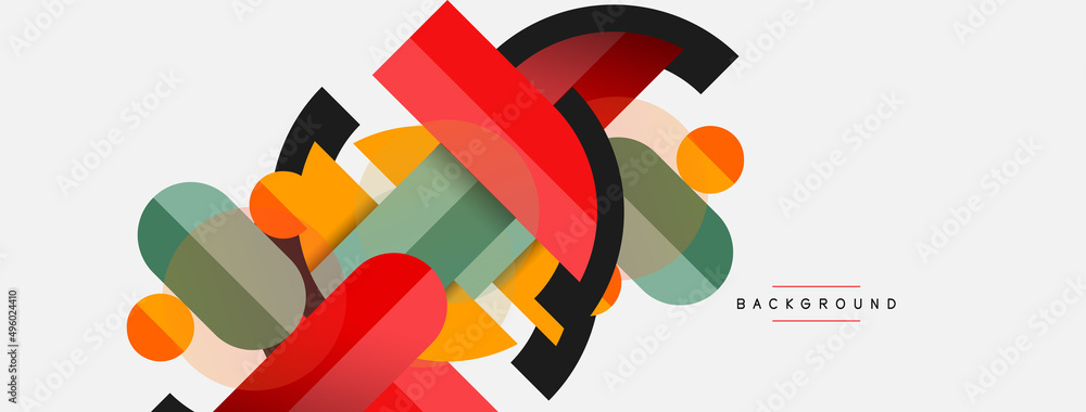 Round geometric shapes lines and circles. Vector template for wallpaper banner background or landing page Round geometric shapes lines and circles. Vector template for wallpaper banner background or landing page