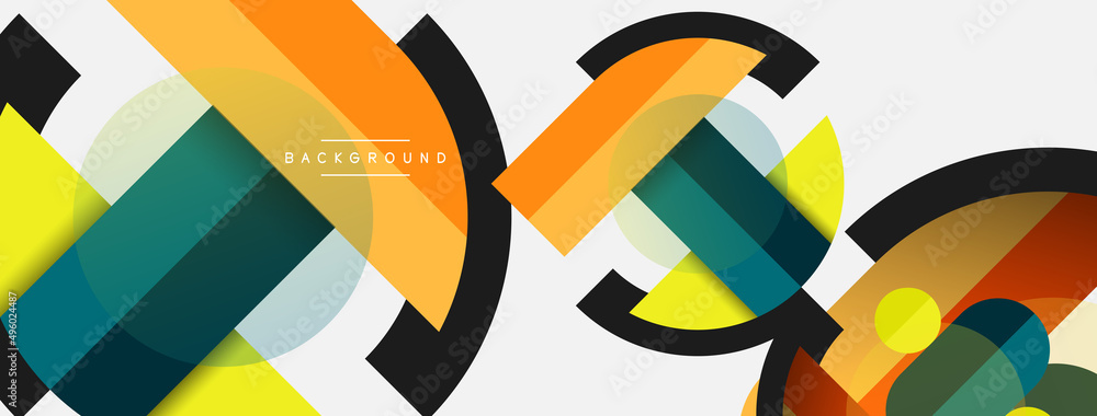 Round geometric shapes lines and circles. Vector template for wallpaper banner background or landing page Round geometric shapes lines and circles. Vector template for wallpaper banner background or landing page