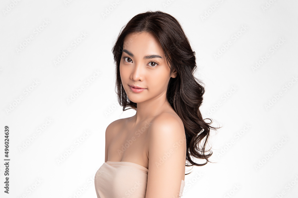 Beautiful young asian woman with clean fresh skin on white background, Face care, Facial treatment, Cosmetology, beauty and spa, Asian women portrait. Beautiful young asian woman with clean fresh skin on white background, Face care, Facial treatment, Cosmetology, beauty and spa, Asian women portrait.
