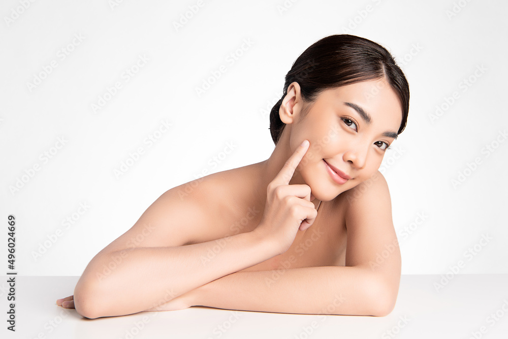 Beautiful young asian woman with clean fresh skin on white background, Face care, Facial treatment, Cosmetology, beauty and spa, Asian women portrait. Beautiful young asian woman with clean fresh skin on white background, Face care, Facial treatment, Cosmetology, beauty and spa, Asian women portrait.