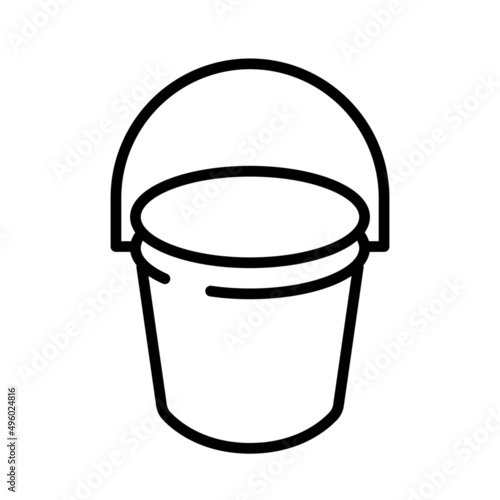 bucket line art minimal Logo Icon vector illustration 
