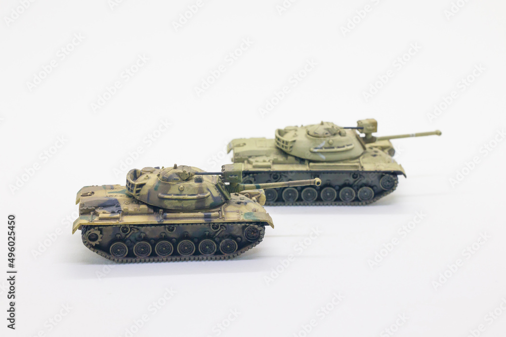 World war II tank model toy isolate on white background World war II tank model toy isolate on white background