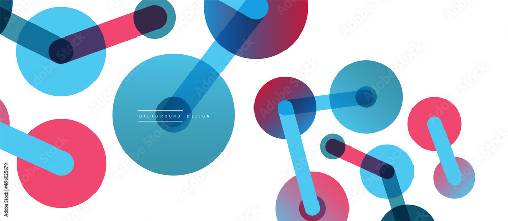 Abstract background. Round dots connected by lines. Trendy techno business template for wallpaper, banner, background or landing Abstract background. Round dots connected by lines. Trendy techno business template for wallpaper, banner, background or landing