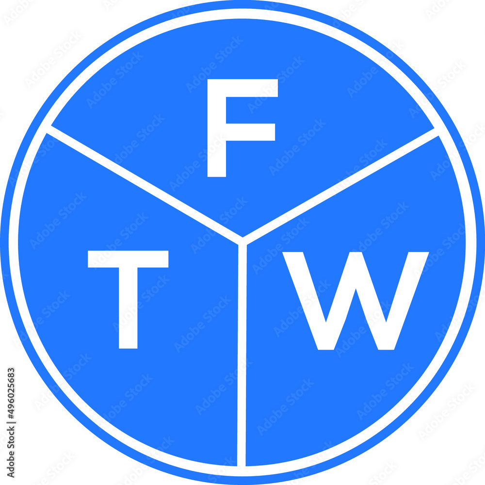 Obraz premium FTW letter logo design on White background. FTW creative Circle letter logo concept. FTW letter design. 