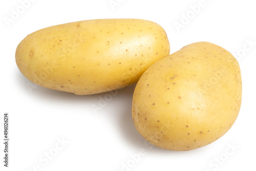 Fresh Raw Organic Young Potatoes isolated on white background. Clipping path 
