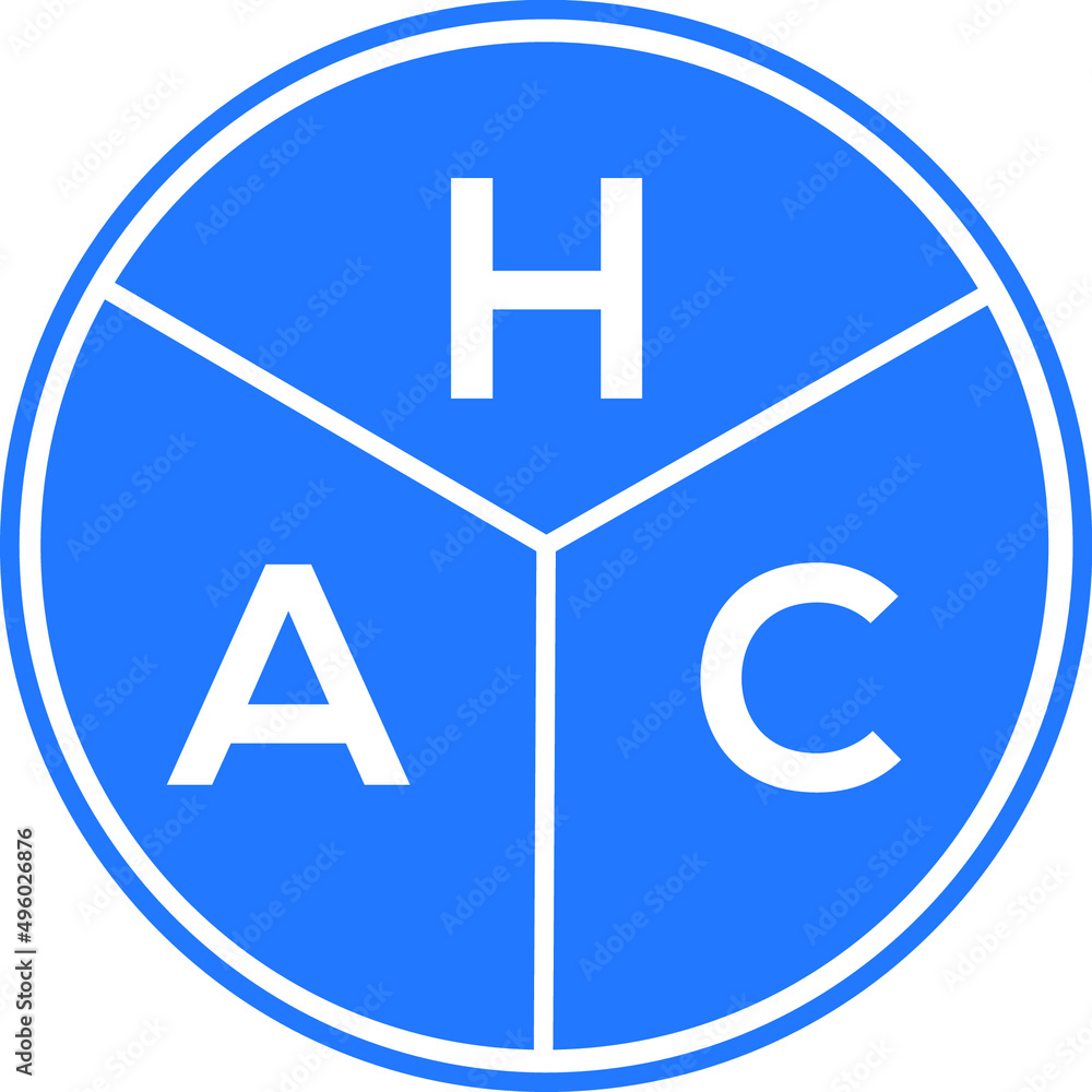 Obraz premium HAC letter logo design on black background. HAC creative initials letter logo concept. HAC letter design.