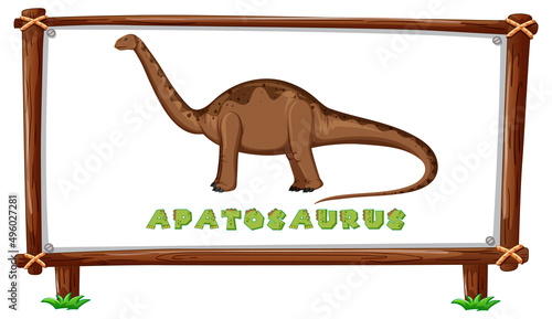 Frame template with dinosaurs and text apatosaurus design inside
