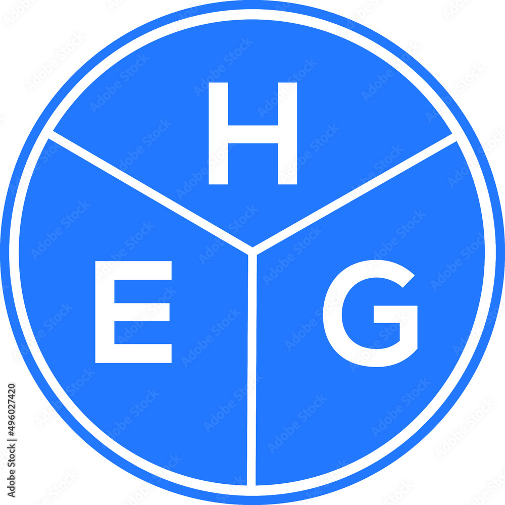 Obraz premium HEG letter logo design on black background. HEG creative initials letter logo concept. HEG letter design.