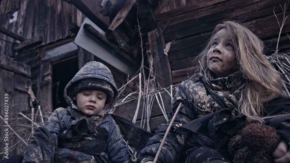 Children without a home, apocalypse, war