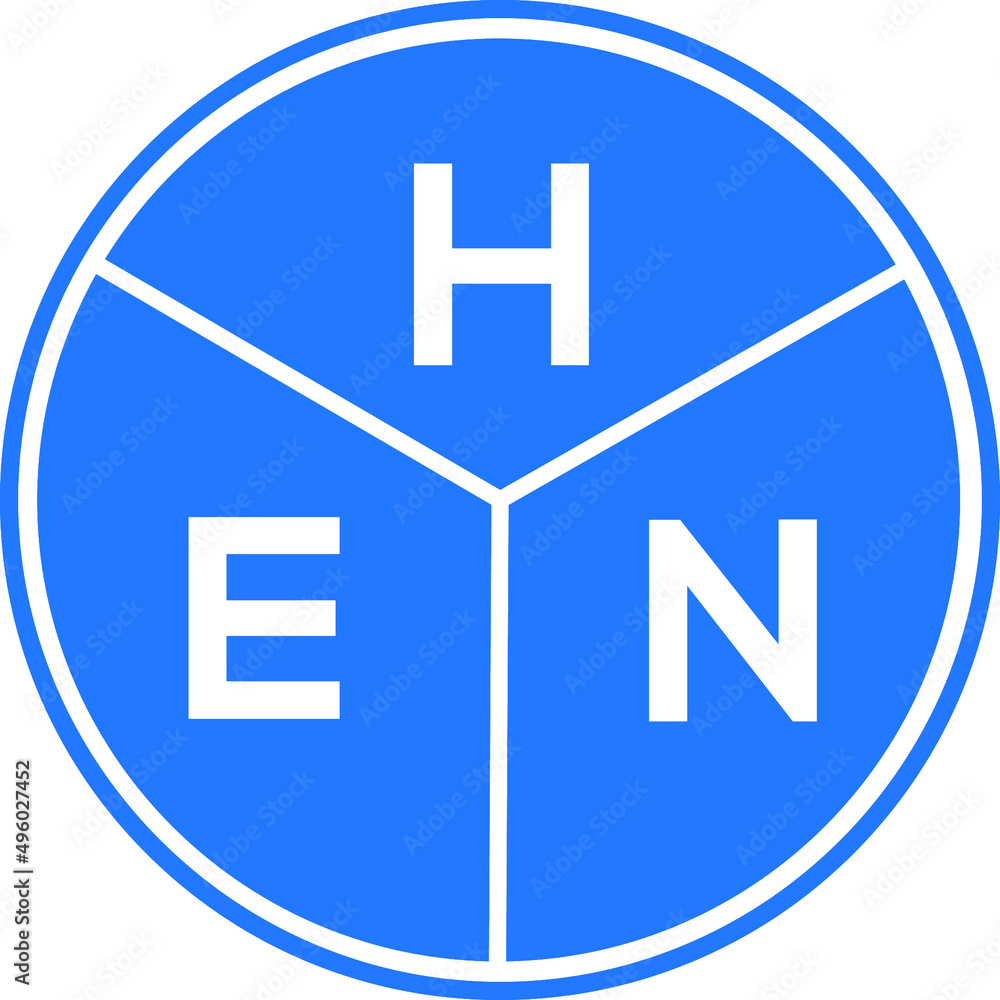 Obraz premium HEN letter logo design on black background. HEN creative initials letter logo concept. HEN letter design.