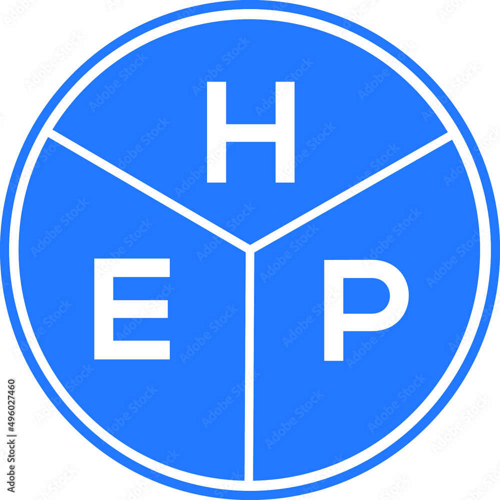 Obraz premium HEP letter logo design on black background. HEP creative initials letter logo concept. HEP letter design.