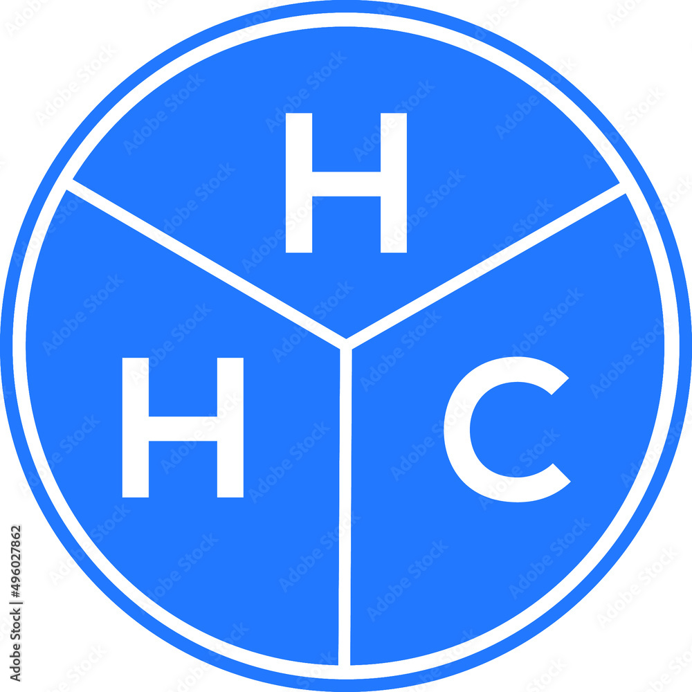 Obraz premium HHC letter logo design on White background. HHC creative Circle letter logo concept. HHC letter design. 