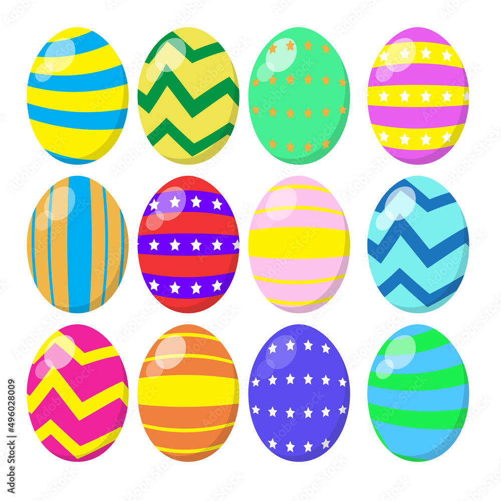 The Easter eggs bundle set for holiday concept