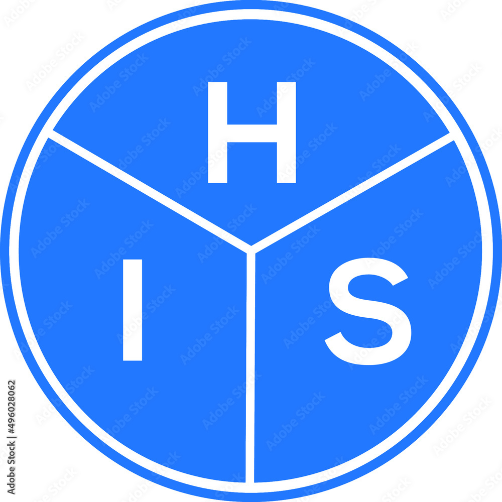 Obraz premium HIS letter logo design on black background. HIS creative initials letter logo concept. HIS letter design.