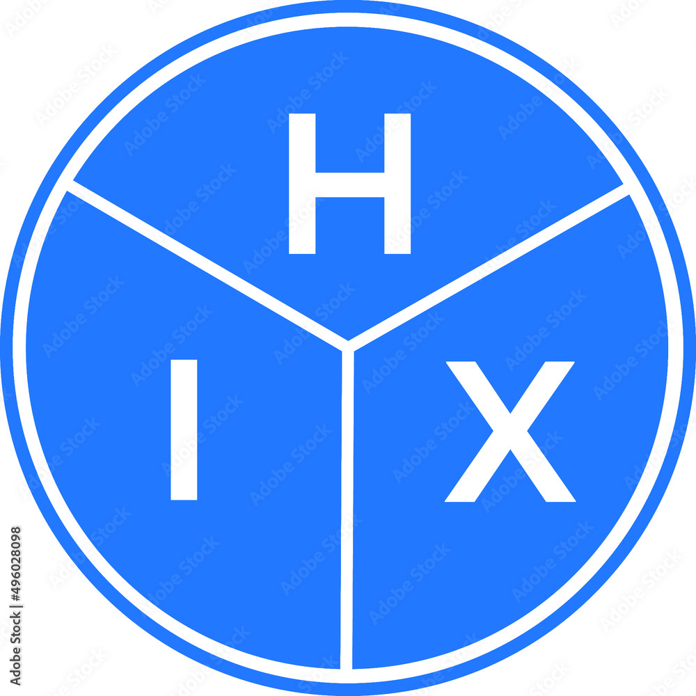 Obraz premium HIX letter logo design on black background. HIX creative initials letter logo concept. HIX letter design.