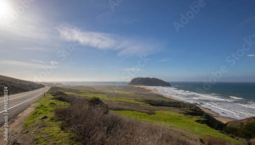 Point Sur on sunny day on the central coast of California United States