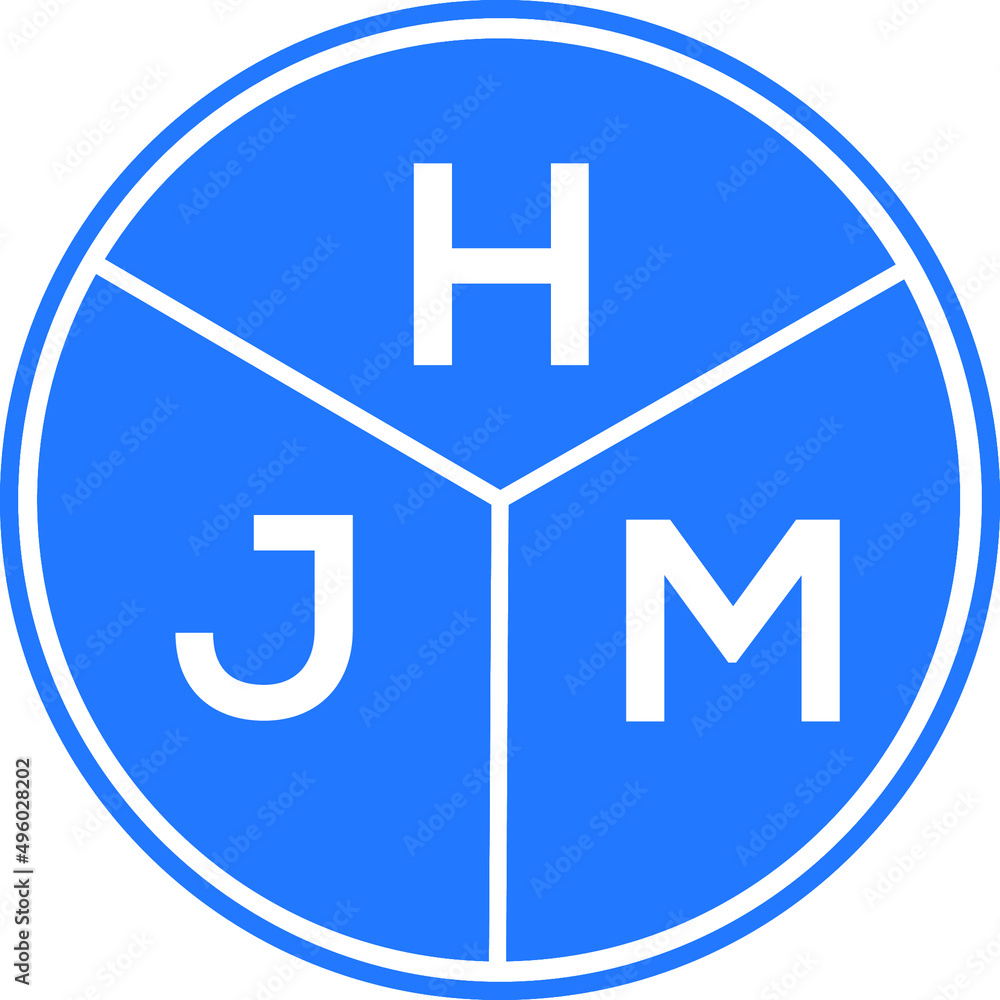 Fototapeta premium HJM letter logo design on black background. HJM creative initials letter logo concept. HJM letter design.