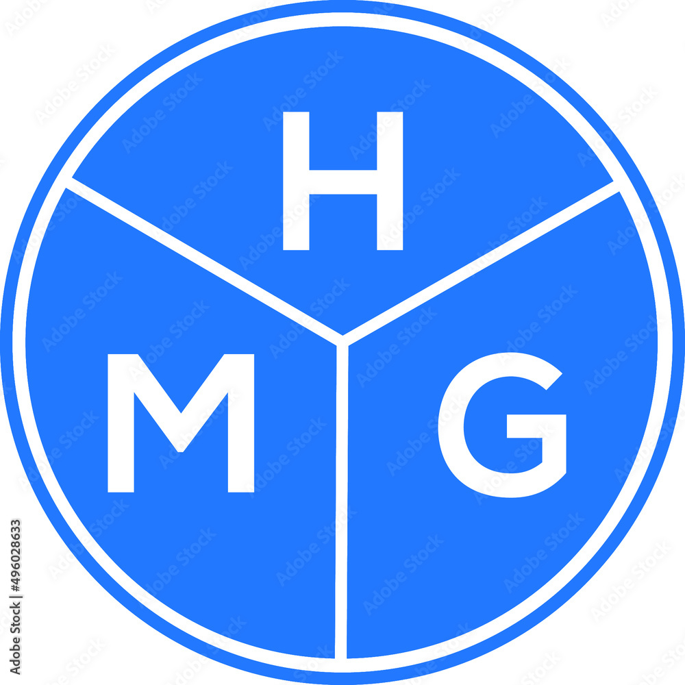 HMG letter logo design on White background. HMG creative Circle letter logo concept. HMG letter design . HMG letter logo design on White background. HMG creative Circle letter logo concept. HMG letter design .