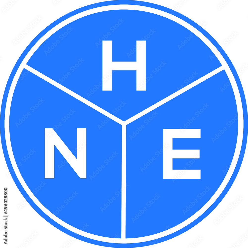 Obraz premium HNE letter logo design on White background. HNE creative Circle letter logo concept. HNE letter design.