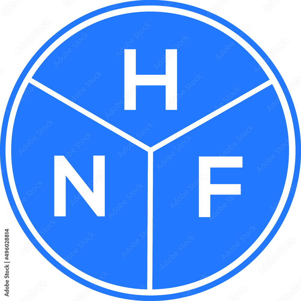 Fototapeta premium HNF letter logo design on White background. HNF creative Circle letter logo concept. HNF letter design. 