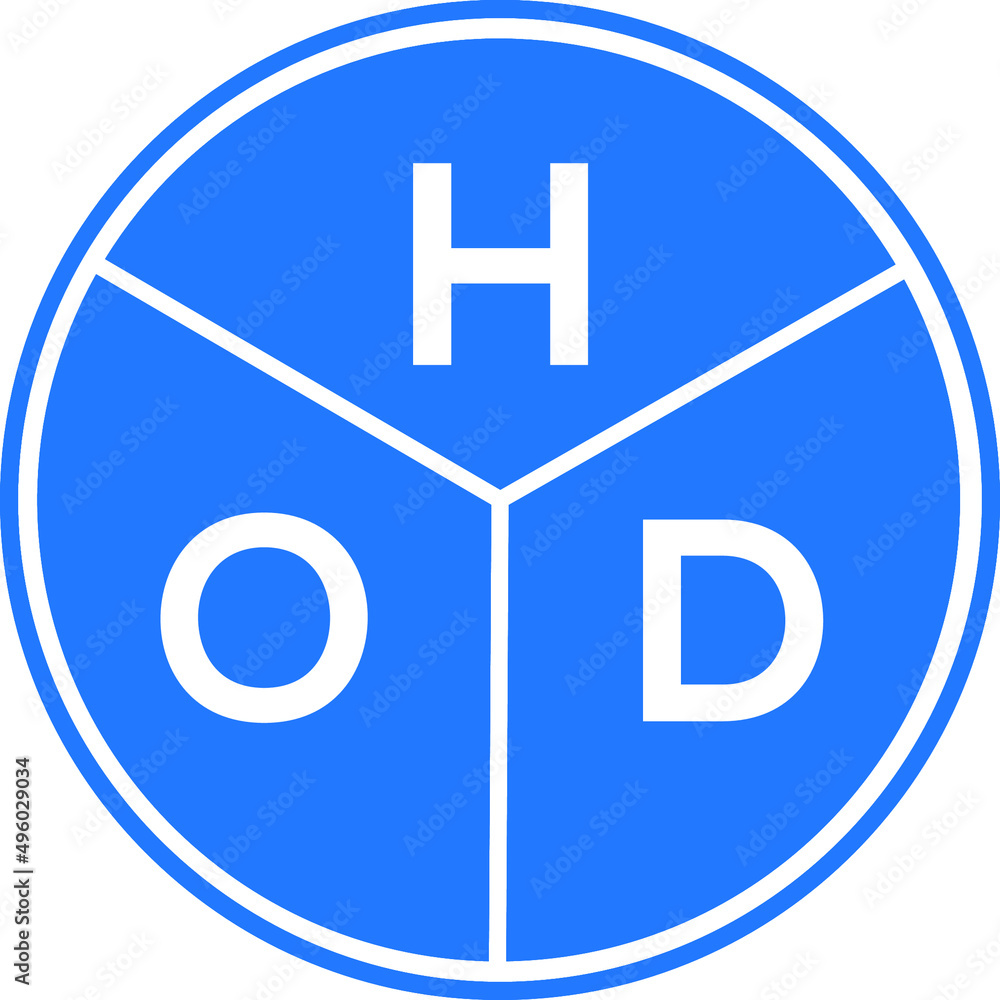 Obraz premium HOD letter logo design on White background. HOD creative Circle letter logo concept. HOD letter design. 