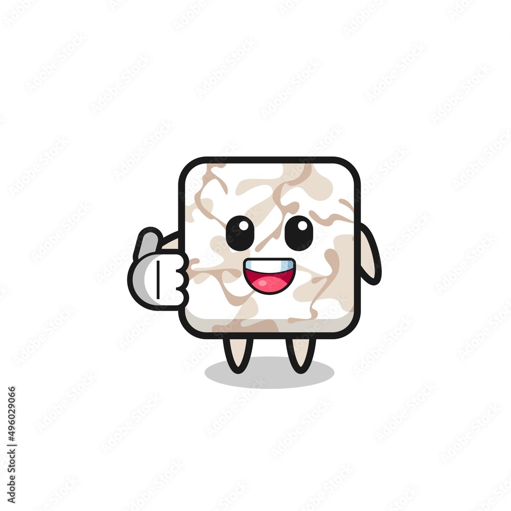 ceramic tile mascot doing thumbs up gesture ceramic tile mascot doing thumbs up gesture