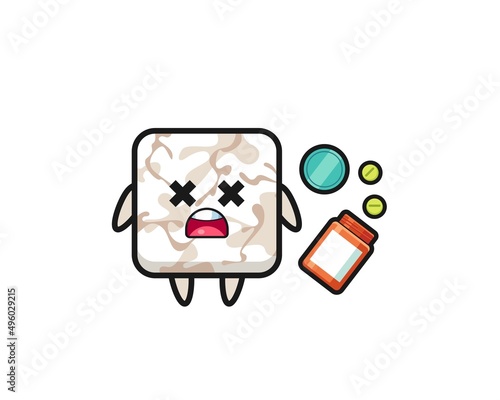 illustration of overdose ceramic tile character