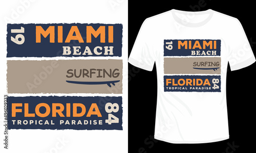 Miami Beach T-shirt Design Vector Illustration