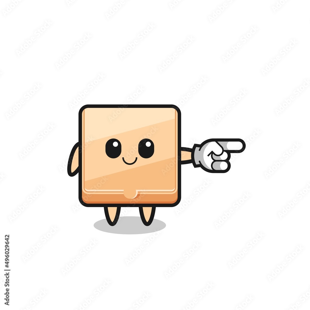 pizza box mascot with pointing right gesture pizza box mascot with pointing right gesture