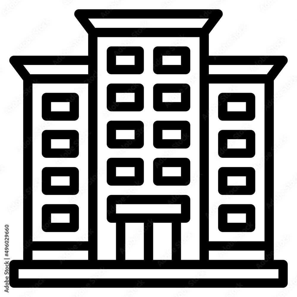 building outline style icon building outline style icon