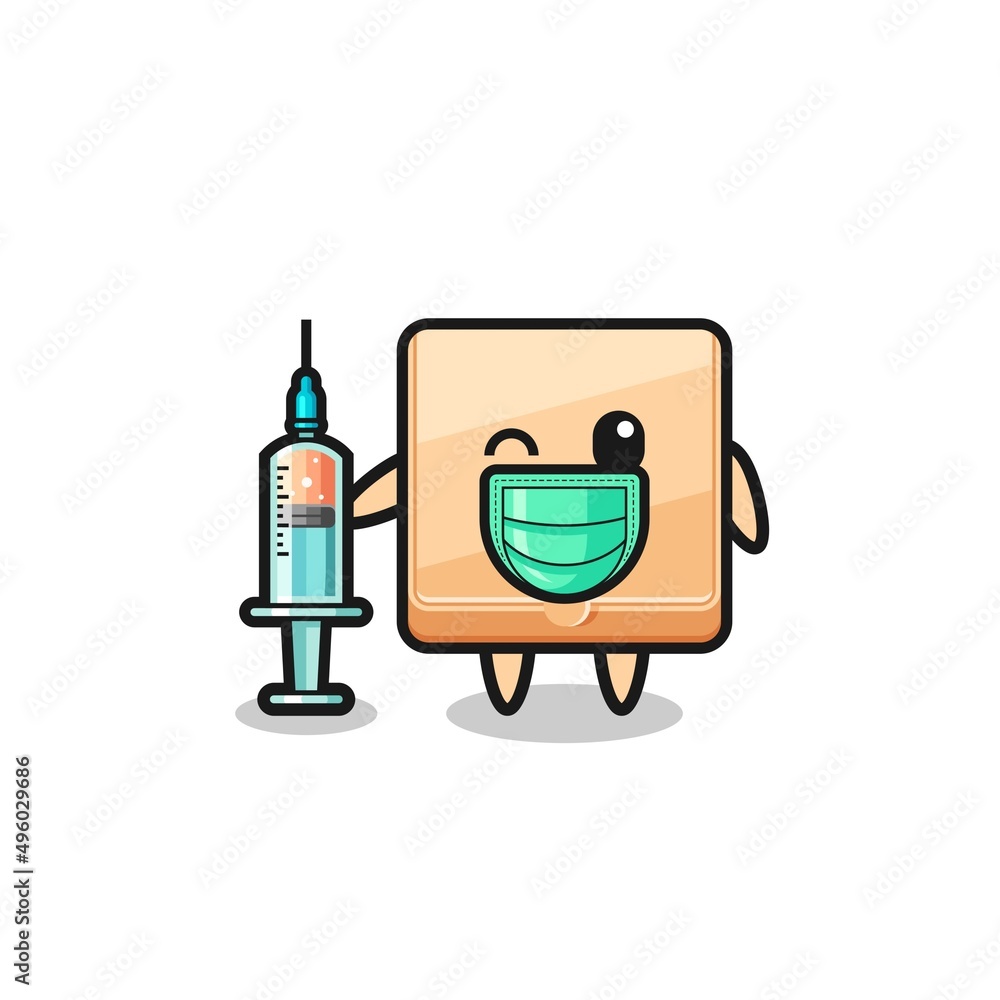 pizza box mascot as vaccinator pizza box mascot as vaccinator