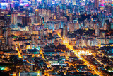 Amazing Hong Kong Night View, downtown district, shooting from 