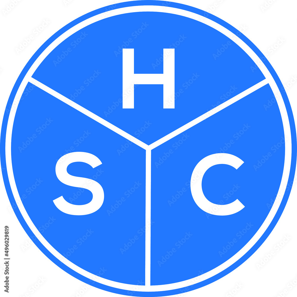 Fototapeta premium HSC letter logo design on black background. HSC creative initials letter logo concept. HSC letter design.