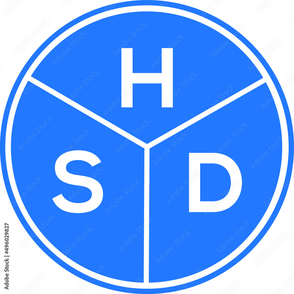 Fototapeta premium HSD letter logo design on black background. HSD creative initials letter logo concept. HSD letter design.