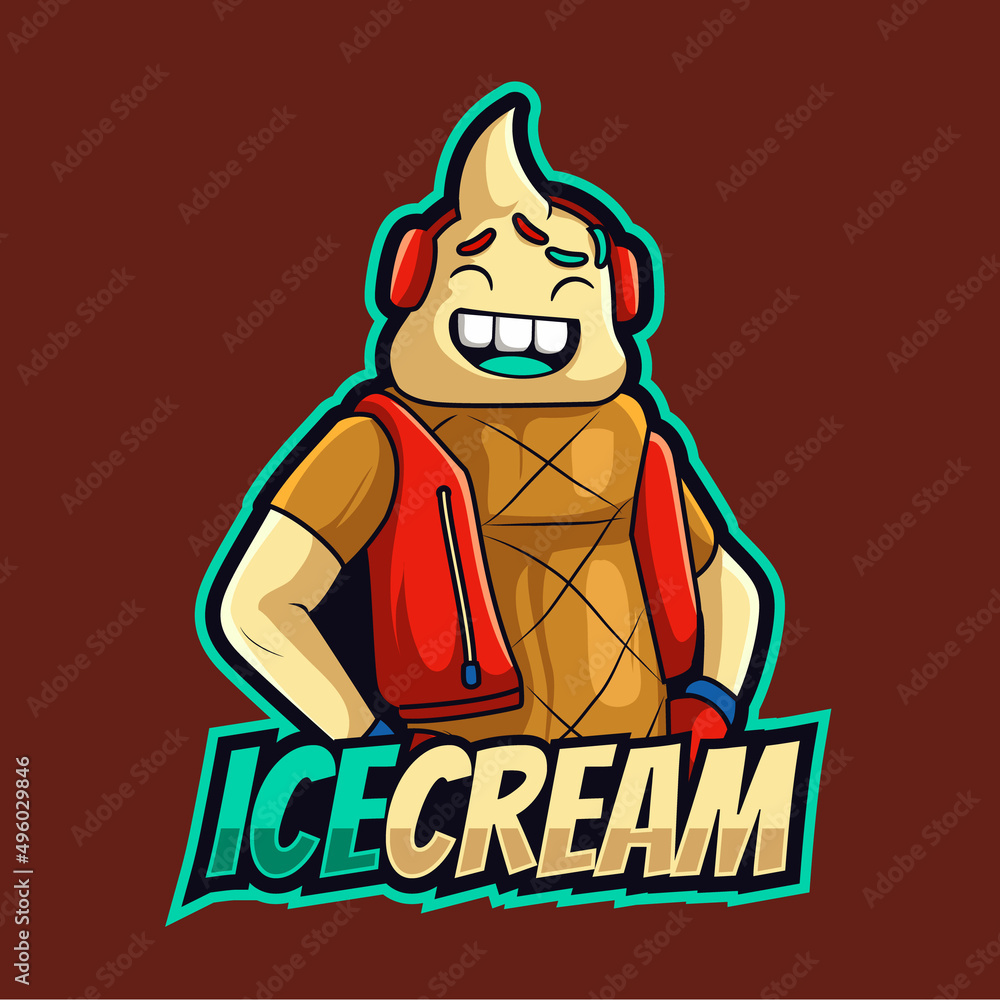 ice cream logo game character