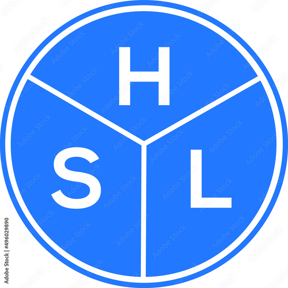 Fototapeta premium HSL letter logo design on black background. HSL creative initials letter logo concept. HSL letter design.