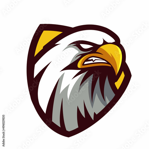 head eagle angry mascot for sports and esports logo vector illustration