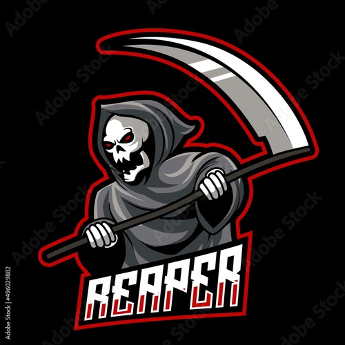 reaper mascot logo gaming vector illustration