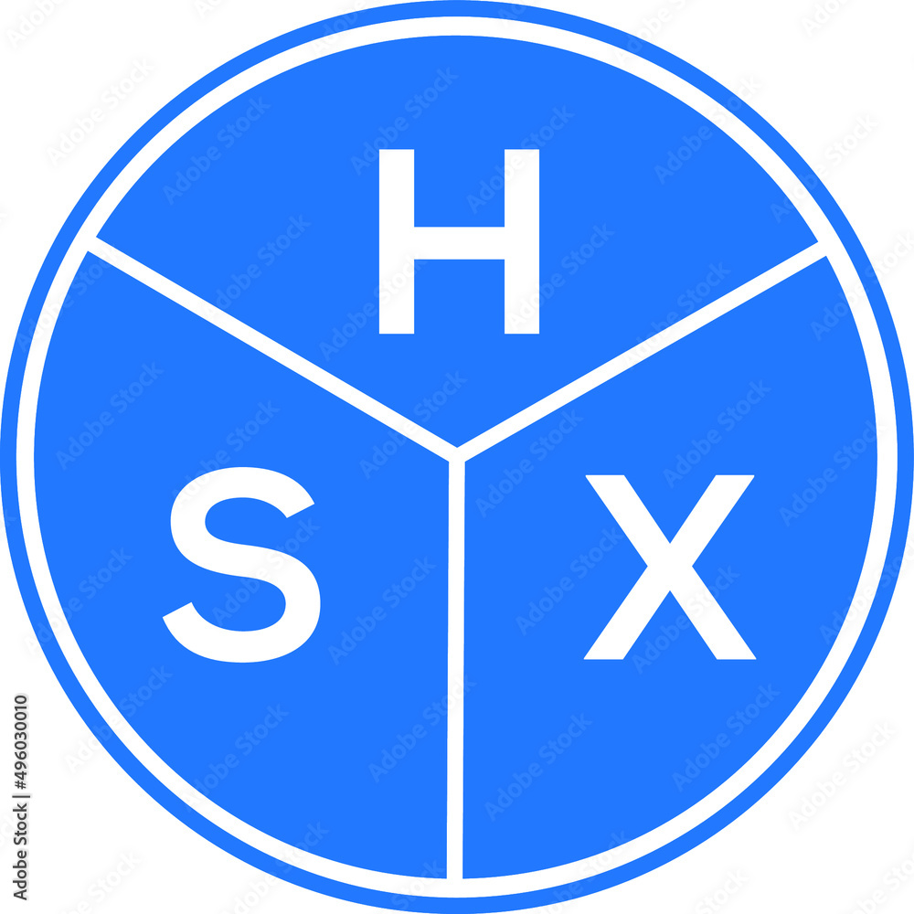 Fototapeta premium HSX letter logo design on black background. HSX creative initials letter logo concept. HSX letter design.