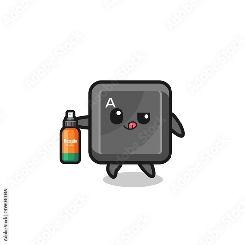 cute keyboard button holding mosquito repellent