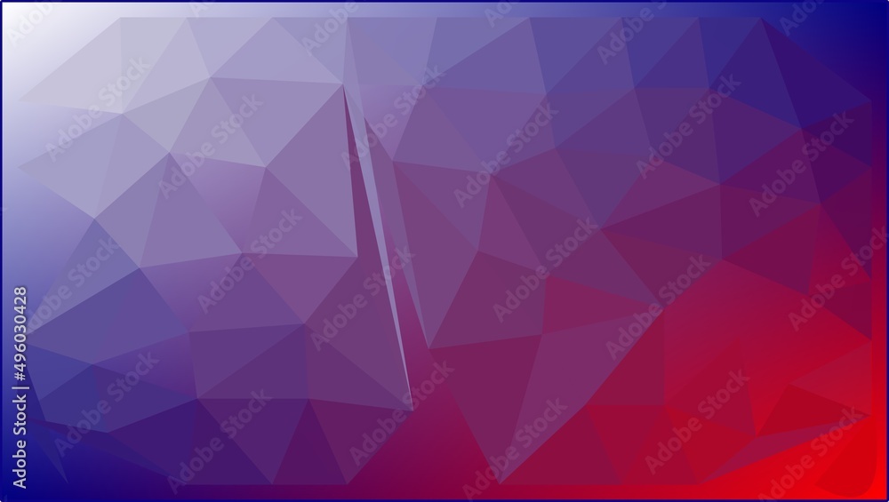 abstract geometric triangle background composed of red, blue and white colors