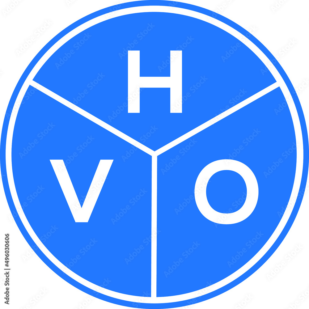 Obraz premium HVO letter logo design on White background. HVO creative Circle letter logo concept. HVO letter design. 