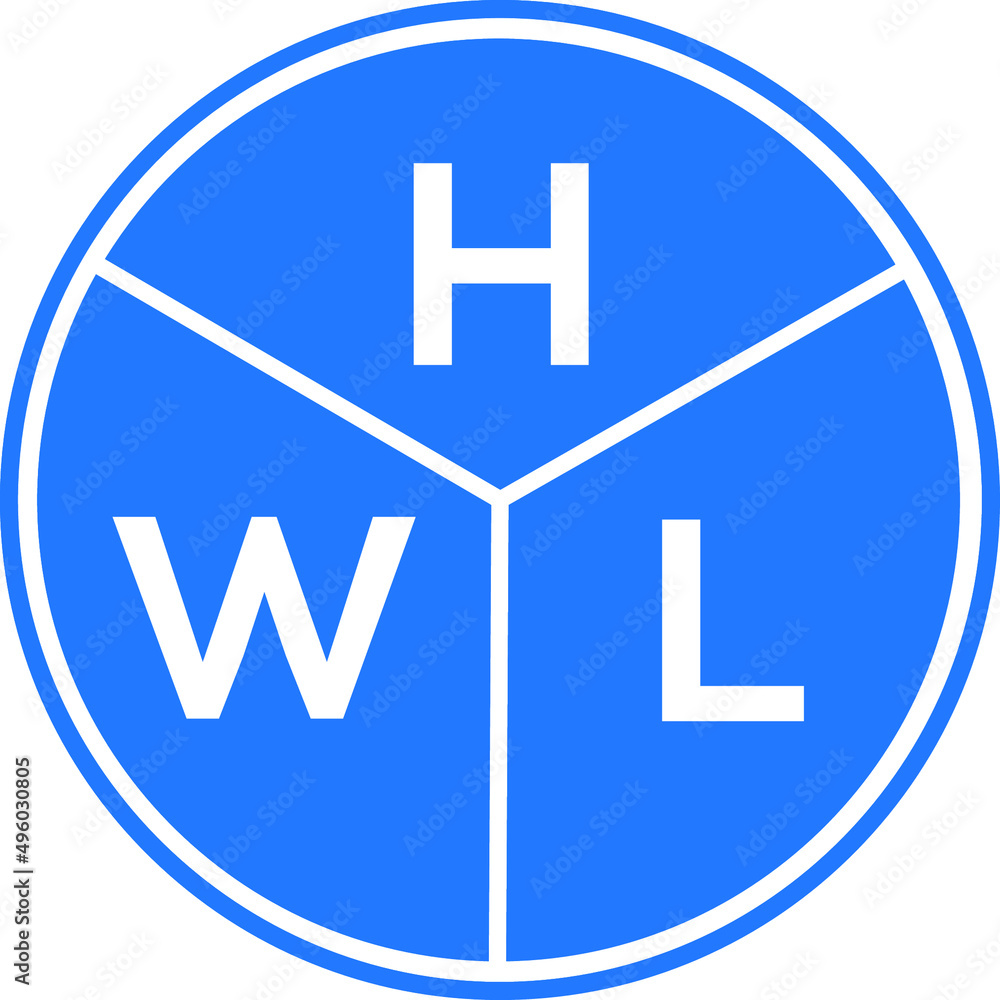 Obraz premium HWL letter logo design on White background. HWL creative Circle letter logo concept. HWL letter design. 